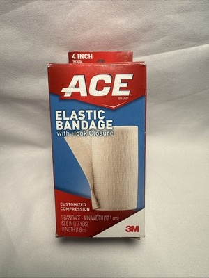 Ace Elastic Bandage Customized Compression Hook Closure 4 Inch Latex Free 1 ct