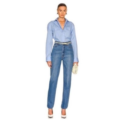 Mother Snacks Jeans Womens 27 High Waisted Twizzy Skimp Blue Straight Tapered