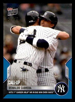2022 Topps Now Blue Parallel #882 Oswaldo Cabrera Yankees (Call Up