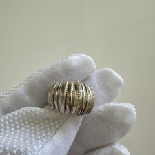 14k Yellow Gold And Sterling 2 Tone Ring. Beautiful Design.