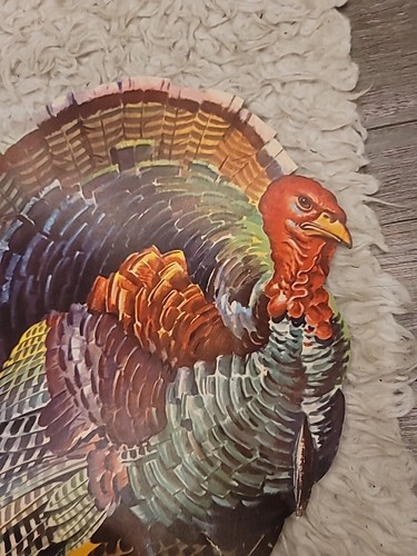 Vintage Thanksgiving Turkey Die Cut Autumn Harvest Fall Decoration - Picture 2 of 6