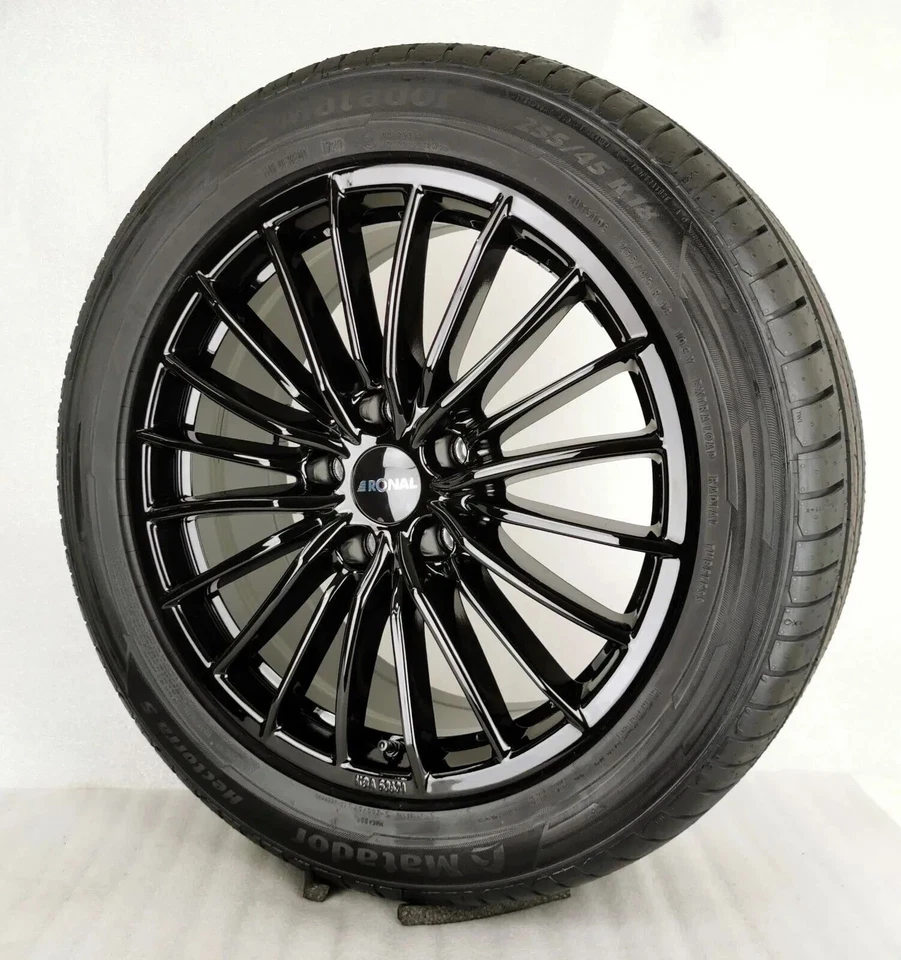 VW Bus T5 T6 T6.1 Ronal R68 8Jx18 Et 42 Schwarz Glanz 255/45R18 103Y Matador - Bild 3 von 4