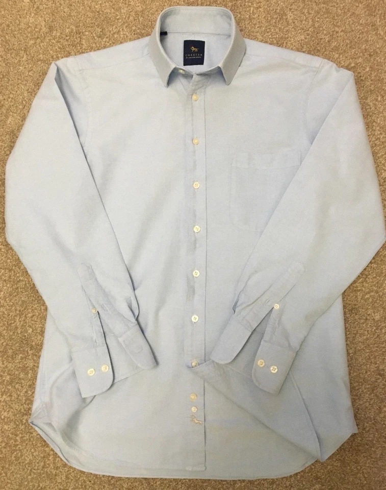 GORGEOUS CHESTER BARRIE BABY BLUE OXFORD FORMAL SHIRT 15 COLLAR COST £80 - Image 3 of 4