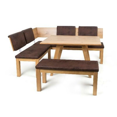 Wooden Breakfast Nook Set Kitchen Corner Bench Table Backless
