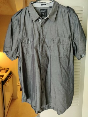 GUESS Mens Short Sleeve Button Down 