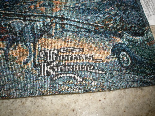 Thomas Kinkade Fiber Optic 18" x 13" Tapestry Wall Hanging COVERED BRIDGE - Picture 3 of 7