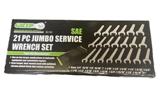 21pc GRIP SAE Service Wrench Set 3/4" - 2" INCH Jumbo 90185 Standard Tools