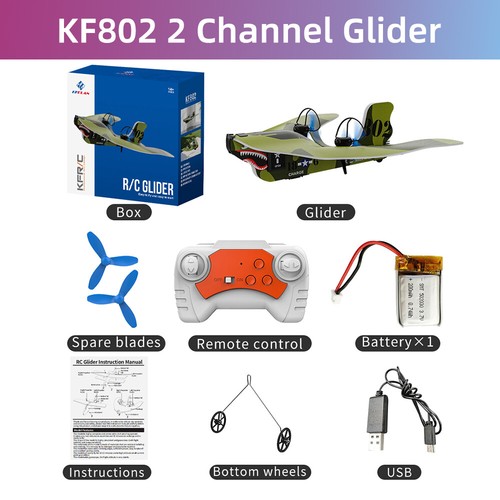 RC 2.4G Airplane Glider 2 Channel MPP Foam Gyro Remote Control Aircraft Light - Picture 27 of 30