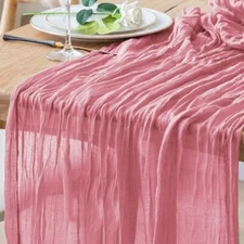Table Runner Cheesecloth 10FT Boho Gauze Cheese Cloth Rustic 1 Pack Dusty Rose