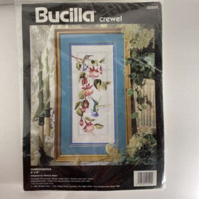 Vintage Bucilla Crewel Kit - Hummingbirds #40590 - Barbara Baatz NEW-sealed