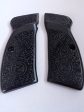 AGARRES DE NOGAL NEGRO FLORAL PERSONALIZADOS HECHOS A MANO SE ADAPTA A CZ 75B, CZ 85, CZ 75 SP-01
