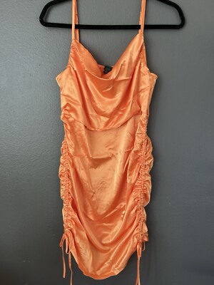  Satin Ruched Wild Fable Dress Medium new with tags 