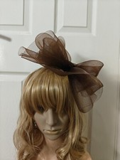 chocolate brown fascinator millinery burlesque headband wedding hat ascot race