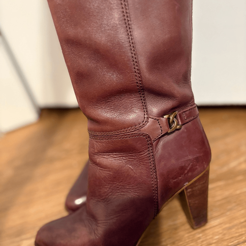 Vintage Etienne Aigner Brown Leather Knee-High Boots - Picture 5 of 7