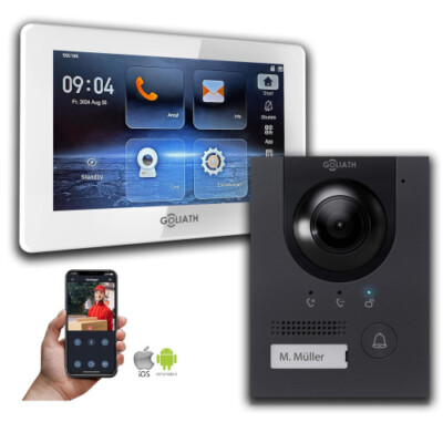 Goliath IP Hybrid Video Gegensprechanlage mit Kamera 7 Zoll Anthrazit