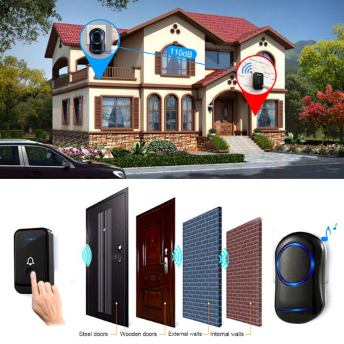 Wireless Door Bells Waterproof 1000ft Long Range Plug in Home Cordless Doorbell - Picture 3 of 13