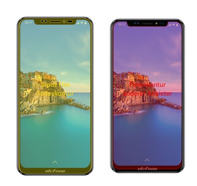 2x Schutzfolie für Ulefone X inkl. Rundung Flex Folie dipos Display Schutz