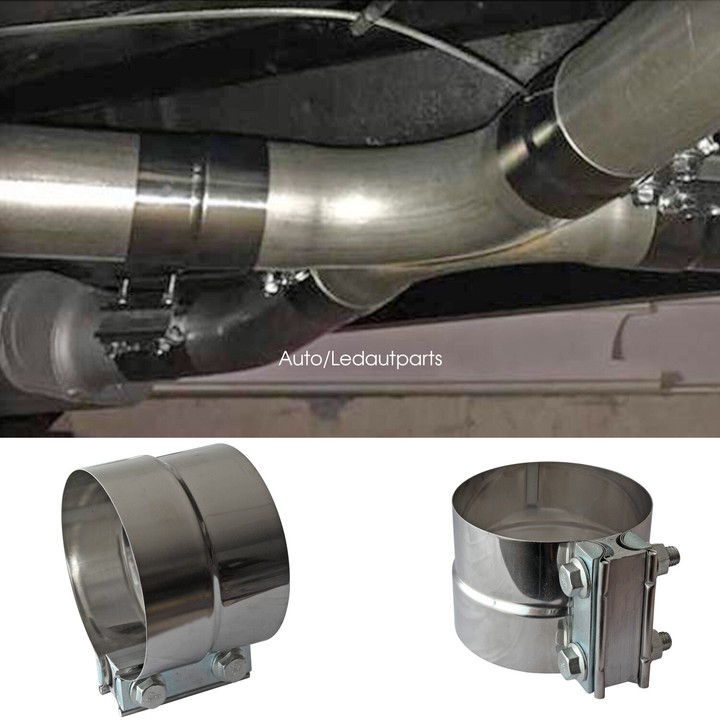 2Pcs 4" Lap Joint Exhaust Band Clamp Preformed Exhaust Brand Exhaust Clamp