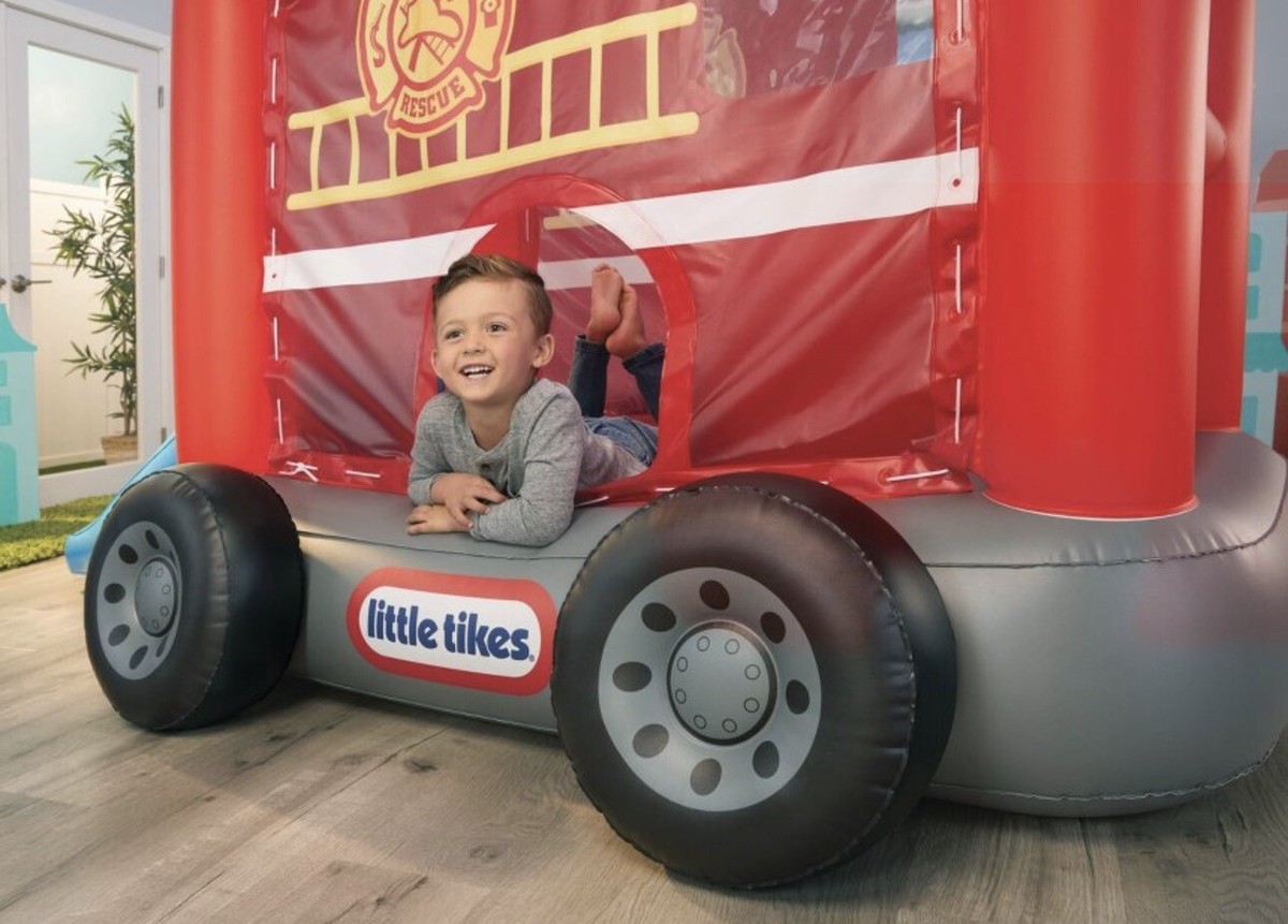 Little tikes inflatable fire truck bounce