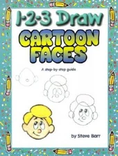1-2-3 Draw Cartoon Faces: A Step-by-Step Guide - Paperback - VERY GOOD