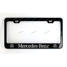 Mercedes-benz Black Metal Custom Made License Plate Frame Screw Caps