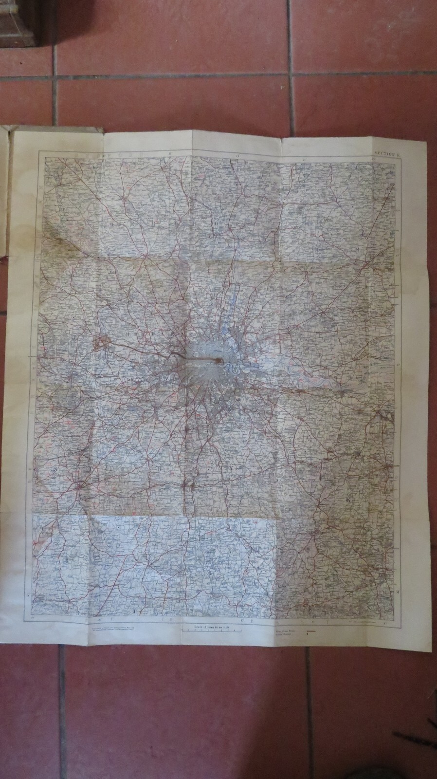 Mappa Vintage Automobilistica ed Escursionistica Londra, Dorking, Luton Eton, St Albans, Ecc - Miniatura 3