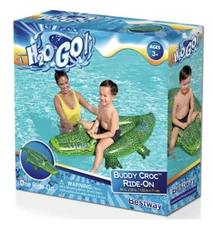 H20 GO BUDDY CROC RIDE ON Inflatable WITH HANDLE FOR AGES 3+ 60 in. x 28 in.