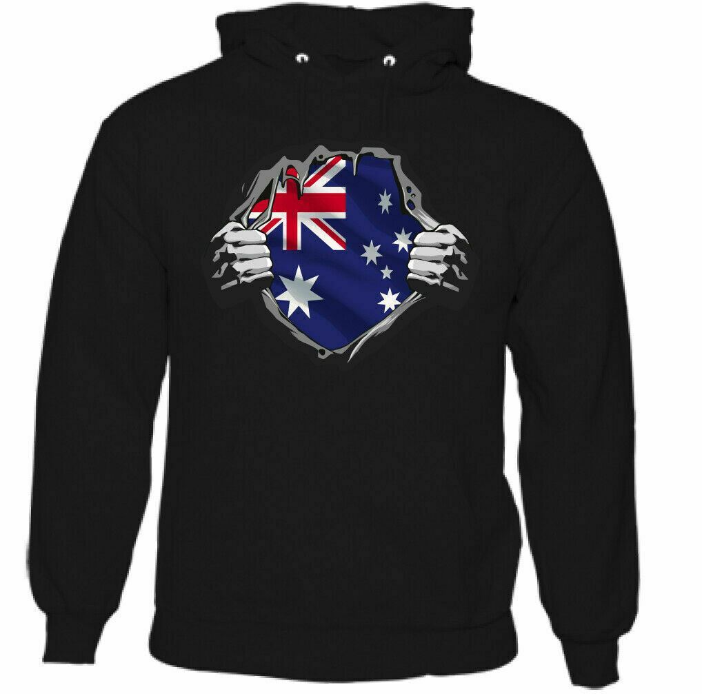 Australia Bandera Sudadera Rugby Fútbol Cricket Entrenamiento Top Gym OZ Tee Día