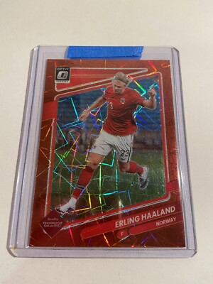 2021-22 Donruss Soccer Qatar Erling Haaland OPTIC Red Velocity PRIZM #100 Norway