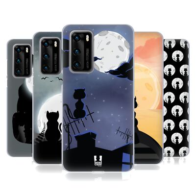 HEAD CASE DESIGNS CAT AND MOON SOFT GEL CASE FOR HUAWEI PHONES 4