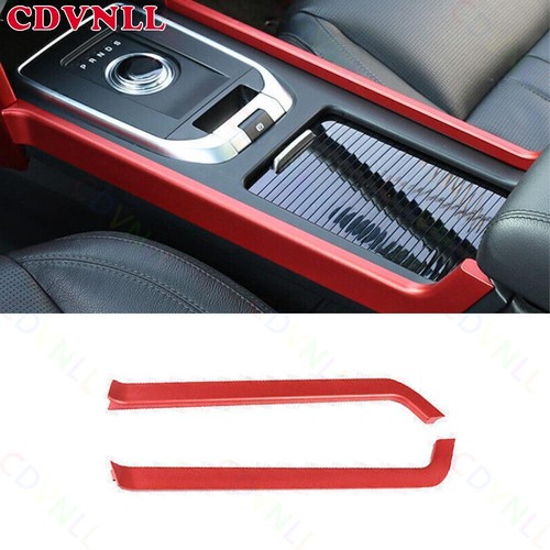For Discovery Sport 2015-2019 Red Aluminum Gear Shift Both Side Strip Cover Trim