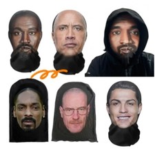 3D Mask Elastic Mesh Face Men Women Cos Headwear Novelty Supplies Cosplay Props