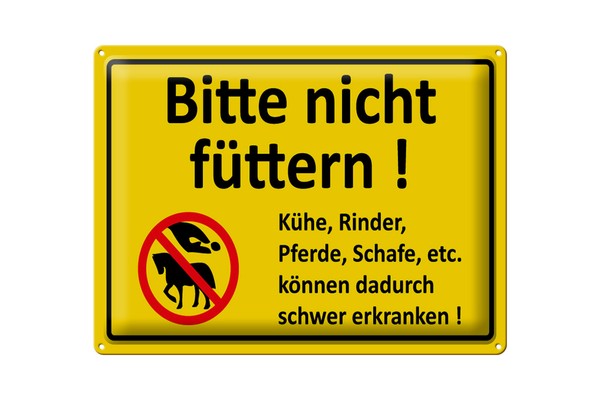 Blechschild Warnschild 40X30 Cm Bitte Nicht FüTtern Metall Deko Schild-image