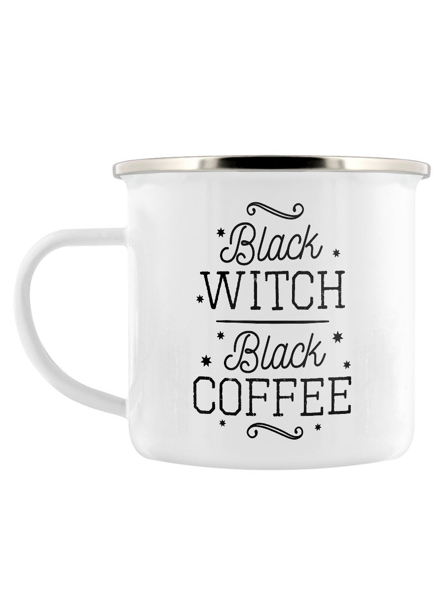 Black Witch Black Coffee Enamel Mug