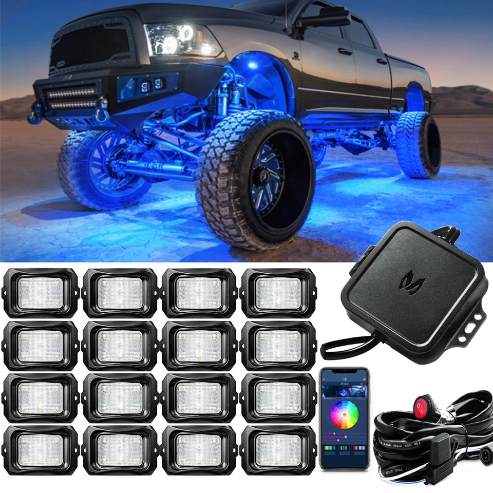 Luces de roca LED MICTUNING C1 C2 Q1 RGBW - 4/8/12/16 cápsulas debajo del cuerpo Foto 2 de 4