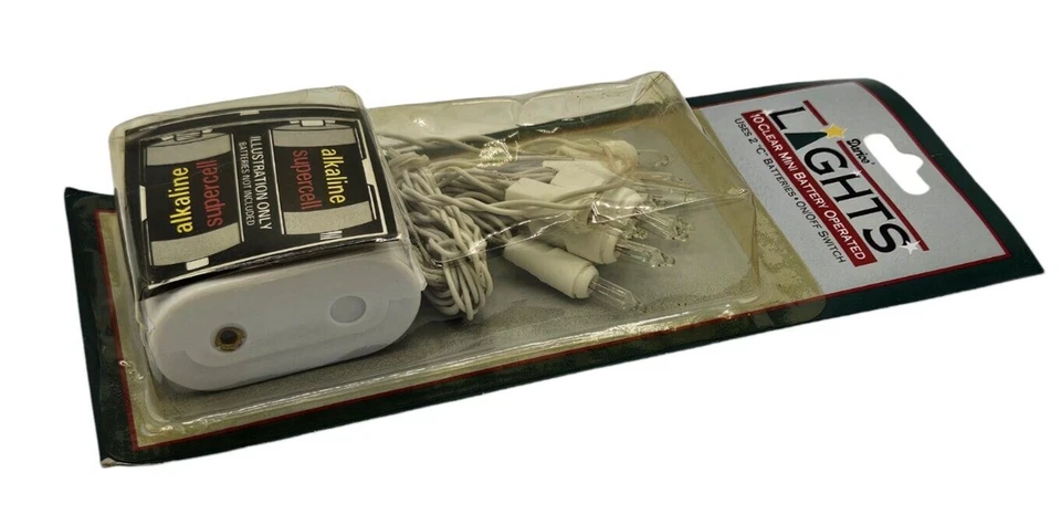 Vintage Darice 10 Clear Mini Battery Operated Christmas Light Lights Set 1 Box - Image 2 of 3