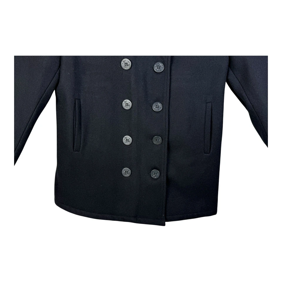 Chaqueta de Colección Schott Bros US 740N Pea Para Hombres 42 Lana Negra Hecha en EE. UU. Foto 3 de 4