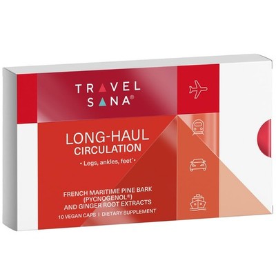 TRAVELSANA Pycnogenol 100mg & Ginger Extract | Supports 10 Count (Pack of 1)