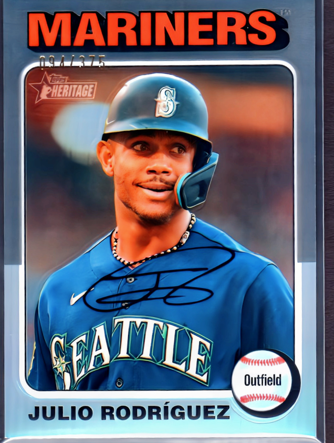 2024 Topps Heritage Chrome Silver Refractors #286 Julio Rodriguez /375