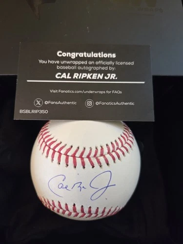 Cal Ripken Jr Autographed Baseball Fanatics Authenticated Baltimore Orioles