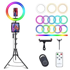 10" Selfie Ring Light with 73" Tripod Stand  1 Phone 10" Musical Version