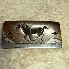 Chamber's Belt Company Mustang Horse Southwest Silver Belt Buckle Made in USA