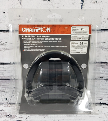 #ad NEW Champion #40974 Electronic Ear Muffs Black Noise Reduction Rating 25 DB NEW $17.99