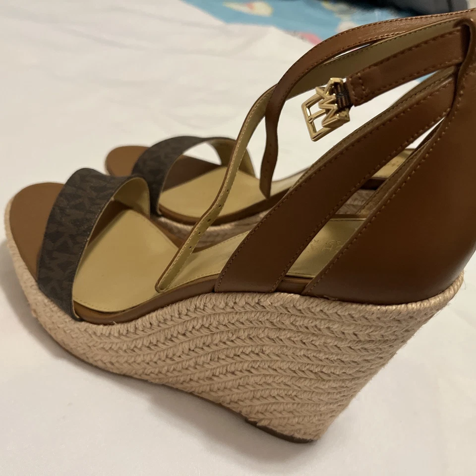 Michael Kors Serena Flex Camel Tan Leather Sandals Ankle Straps Size 10M - Image 4 of 4