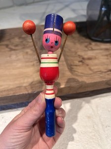 Vintage Wooden Toy Soldier Noisemaker Made in Japan 