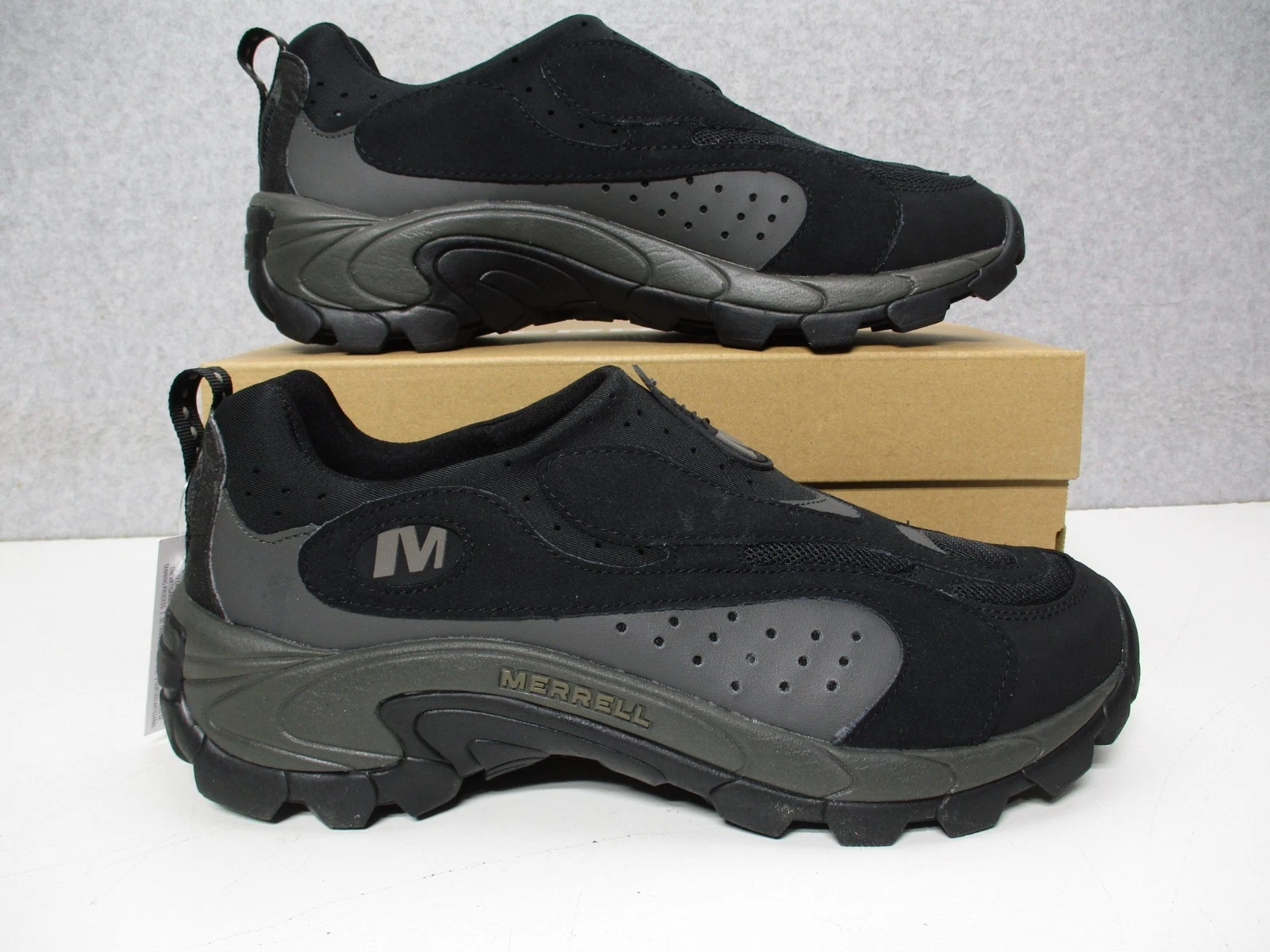 Merrell Moc Speed Streak Evo SE Suede Slip-On Shoes Black Mens Sz 10