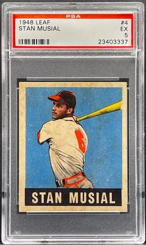 1948 Leaf #4 Stan Musial Rookie Card RC Cardinals HOF PSA 5 EX CENTERED & SHARP
