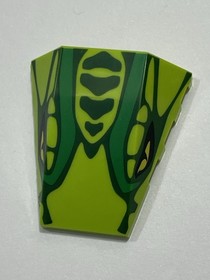 LEGO&reg; 47759pb029 Wedge 4 x 4 Triple Curved No Studs with Snake Head Lime Green