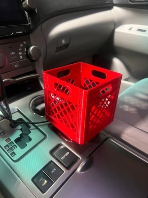 3D Printed Half Gallon Cup Holder Classic Milk Crate Style Tea / Milk / Juice