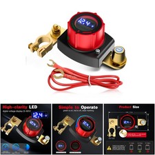 Top Post Battery Disconnect Switch Voltmeter 5-60V Car RV Boat Truck ATV